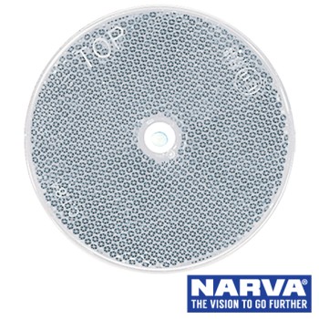 Round Retro Reflector Screw On 80mm - White